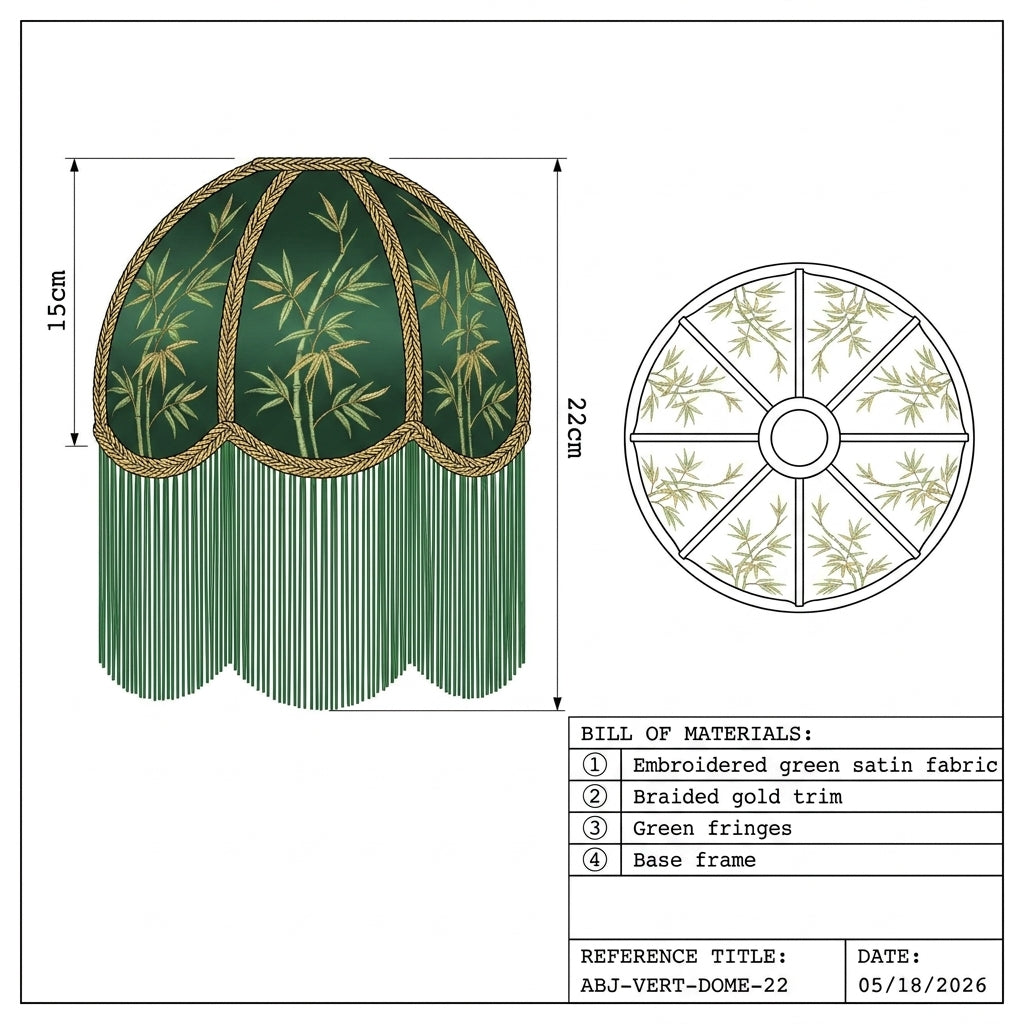 Abat-jour pour lampe de table en satin vert ANITA