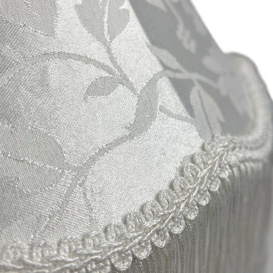 Abat-jour pour lampe de table en tissu blanc brodé NIRA