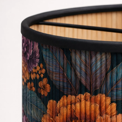 Abat-jour en bambou tressé style japonais motif florale