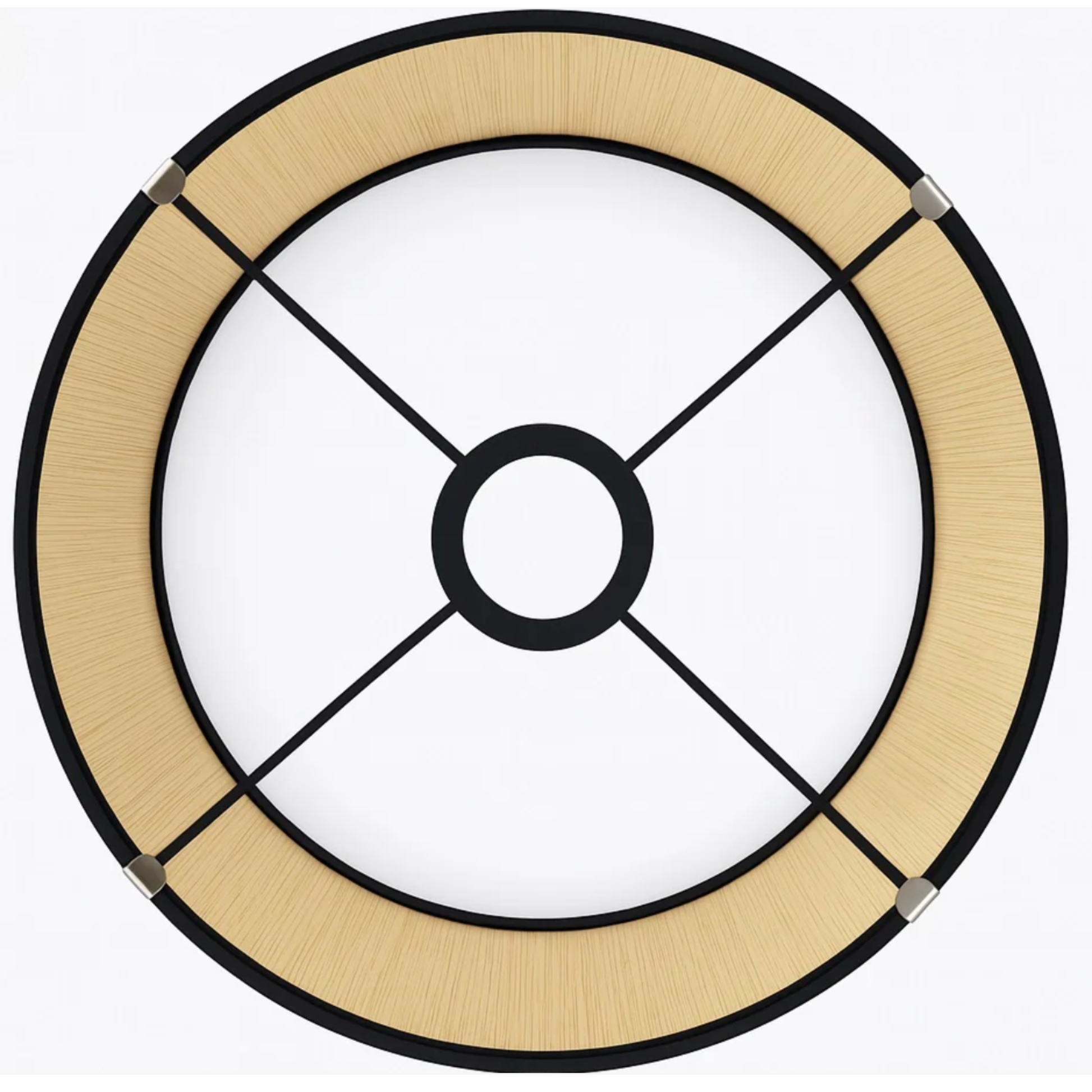 Abat-jour en bambou tressé doré motif fleur