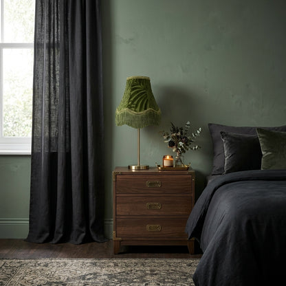 Abat-jour pour lampe de table en tissu vert LUNA