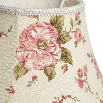 Abat-jour pour lampe de table en tissu motif rose AMIRA