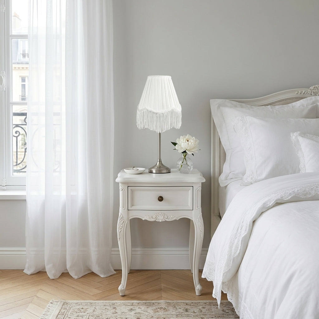Abat-jour pour lampe de table en tissu blanc plissé ZARA