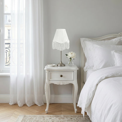 Abat-jour pour lampe de table en tissu blanc plissé ZARA