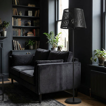 Abat-jour pour lampadaire en fer forgé noir 19 x 15 MILA