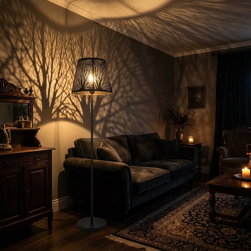 Abat-jour pour lampadaire en fer forgé noir 19 x 15 MILA