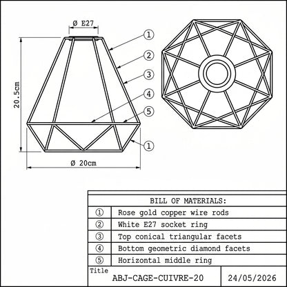 Abat-jour en métal géométrique NESTA