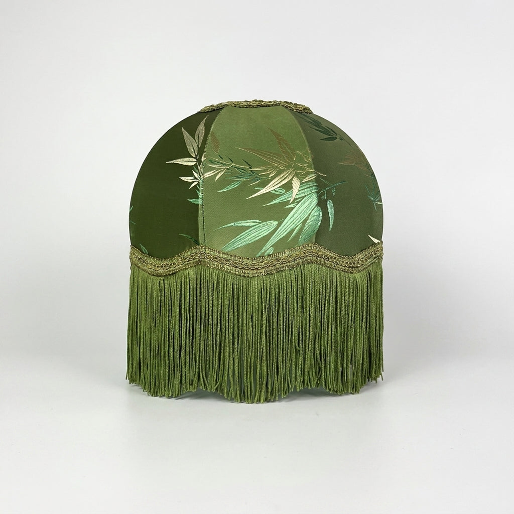 Abat-jour pour lampe de table en satin vert ANITA