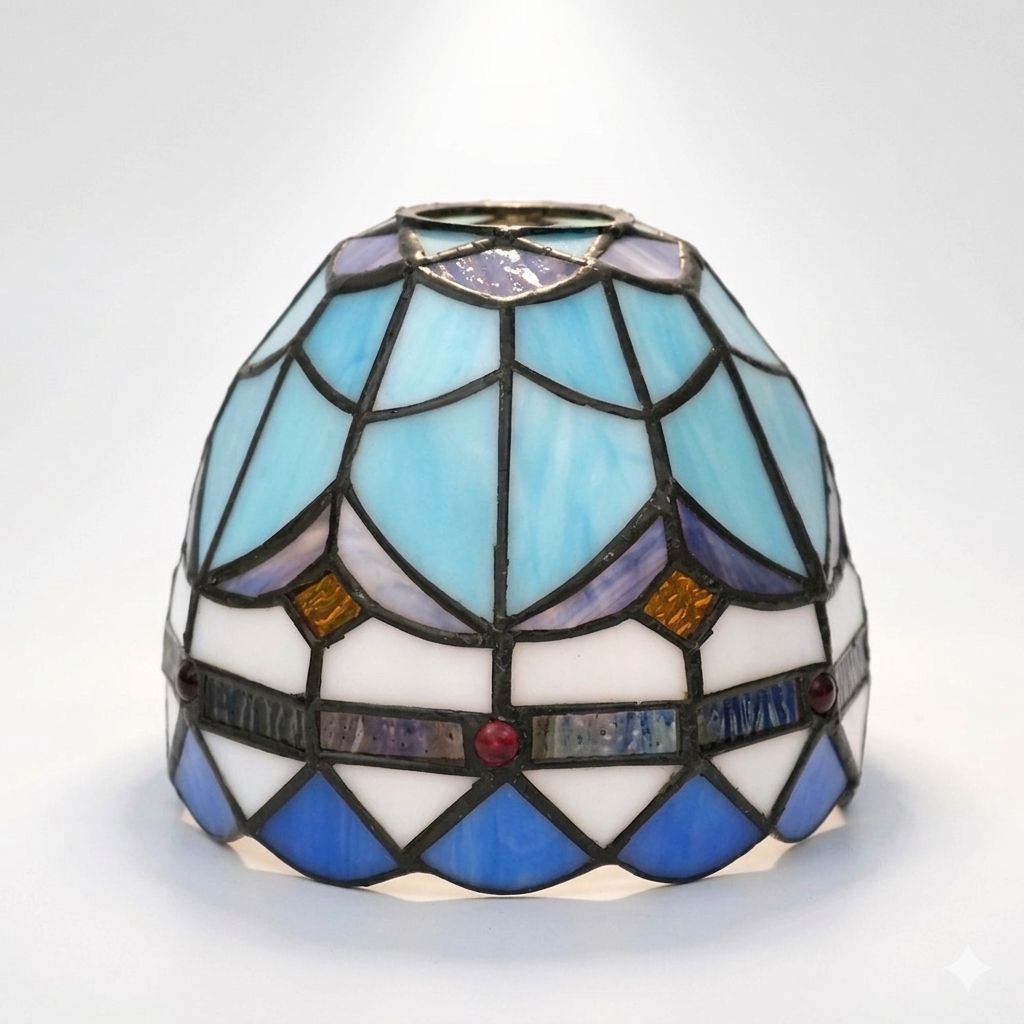 Abat-jour en verre soufflé bleu NOVA