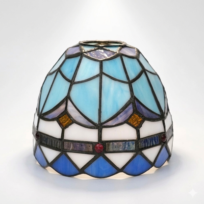 Abat-jour en verre soufflé bleu NOVA