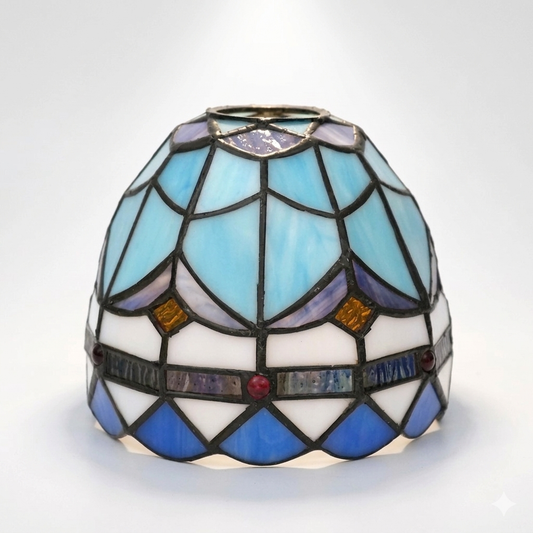 Abat-jour en verre soufflé bleu NOVA
