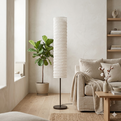 Abat-jour en papier pour lampadaire blanc SAGE