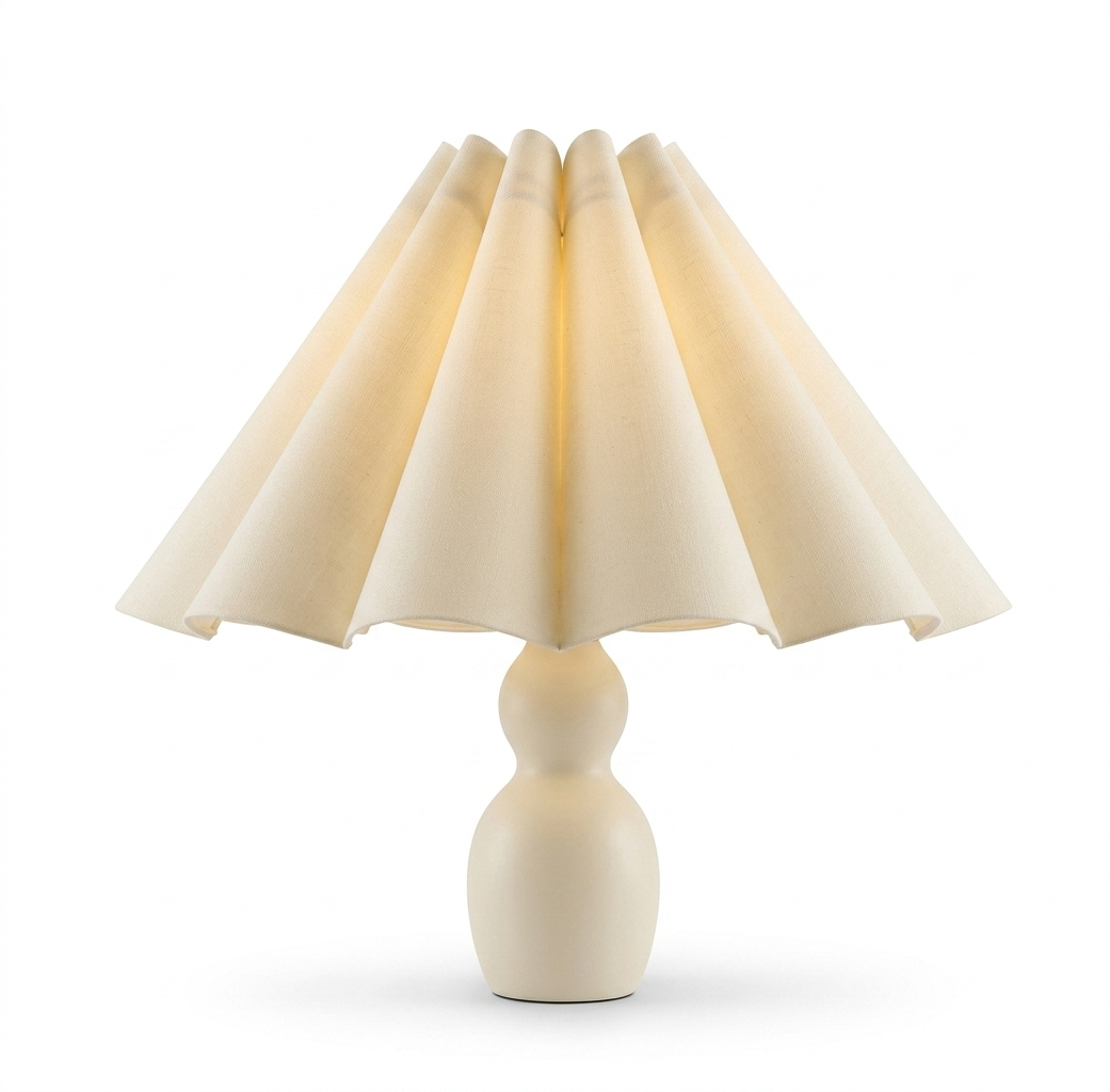 Abat-jour pour lampadaire en tissu blanc OLYA