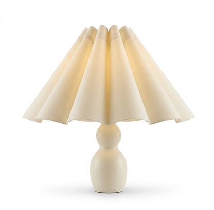 Abat-jour pour lampadaire en tissu blanc OLYA