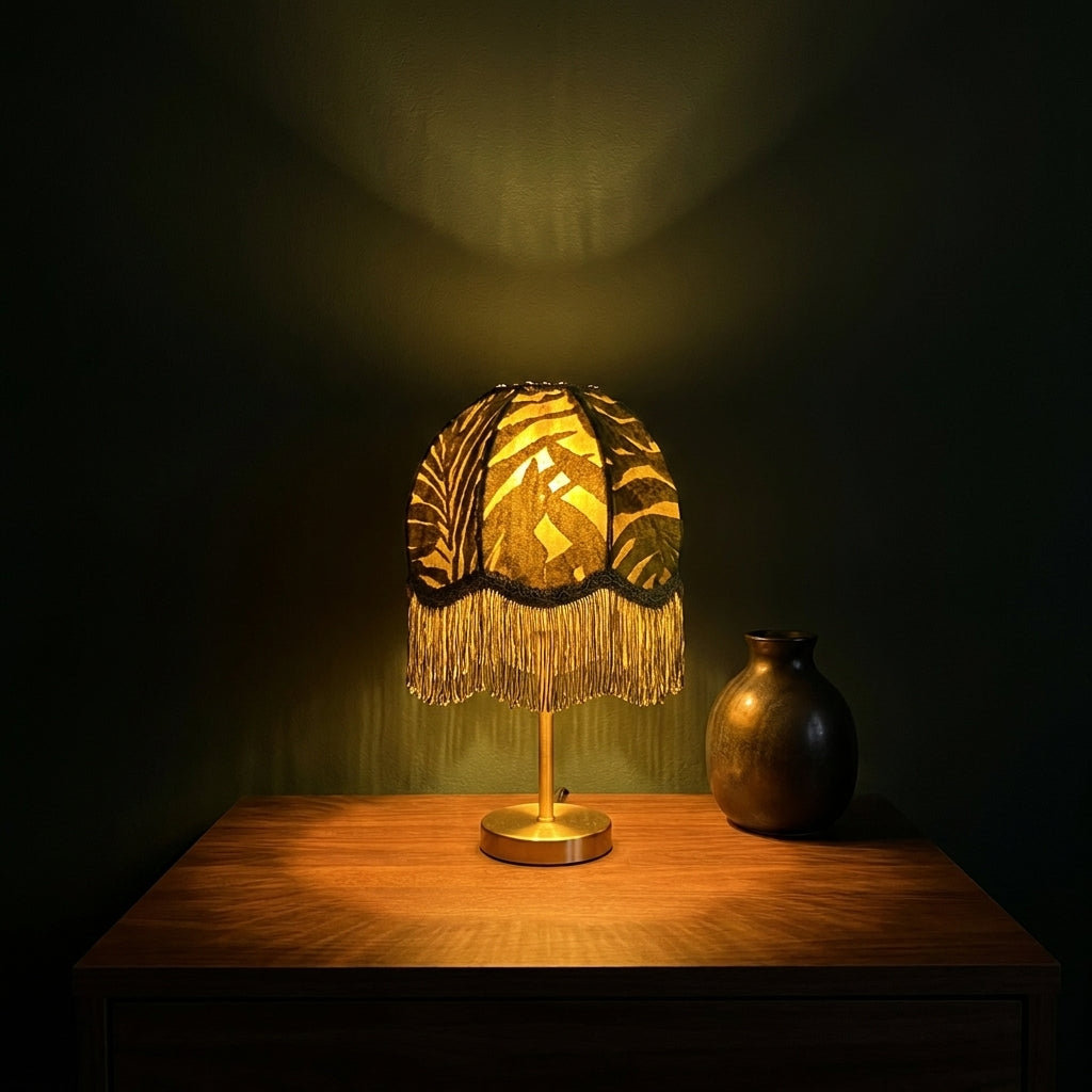 Abat-jour pour lampe de table en tissu vert SIANA