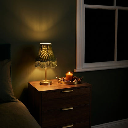 Abat-jour pour lampe de table en tissu vert LUNA