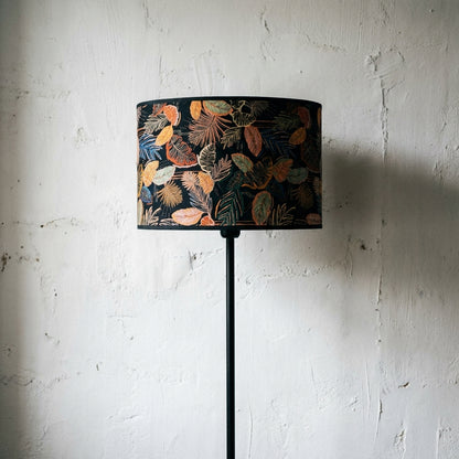 Abat-jour en bambou tressé noire motif jungle
