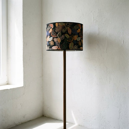 Abat-jour en bambou tressé noire motif jungle