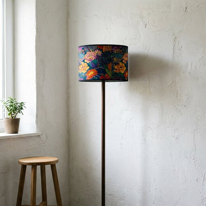 Abat-jour en bambou tressé style japonais motif florale