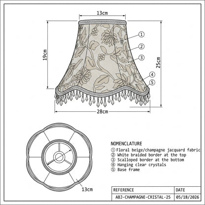 Abat-jour pour lampe de table en tissu satiné rose OLIA