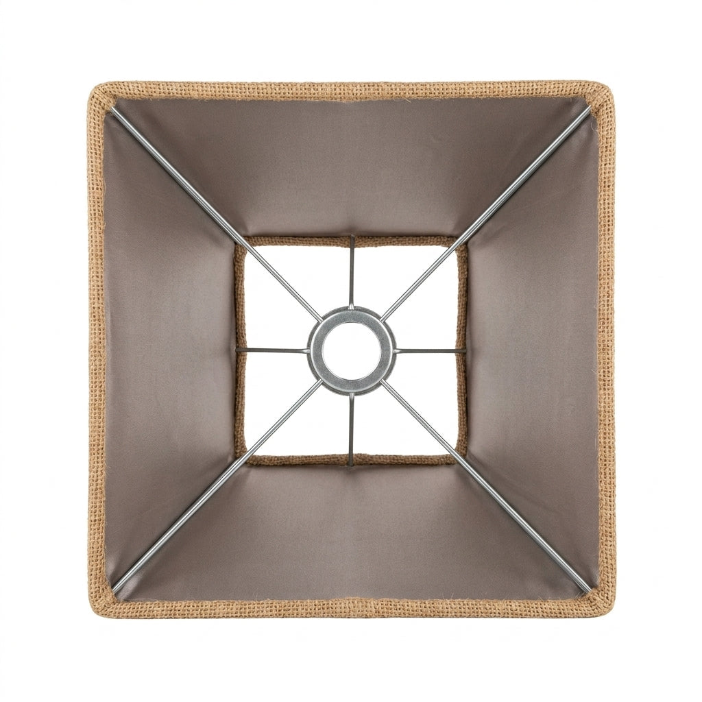 Abat-jour en lin carré beige sable