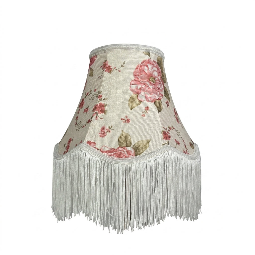 Abat-jour pour lampe de table en tissu motif rose AMIRA
