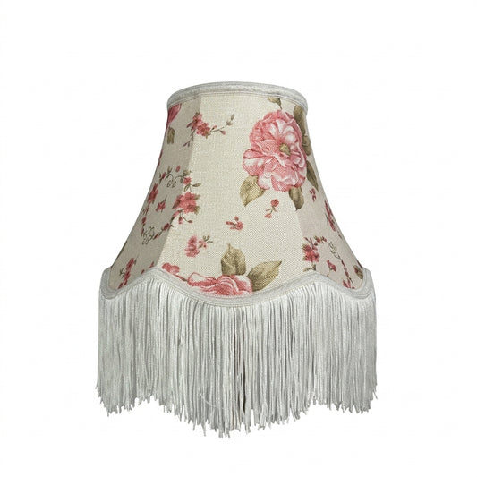 Abat-jour pour lampe de table en tissu motif rose AMIRA