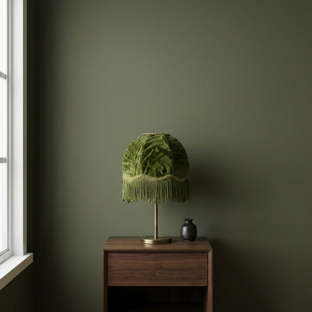 Abat-jour pour lampe de table en tissu vert SIANA