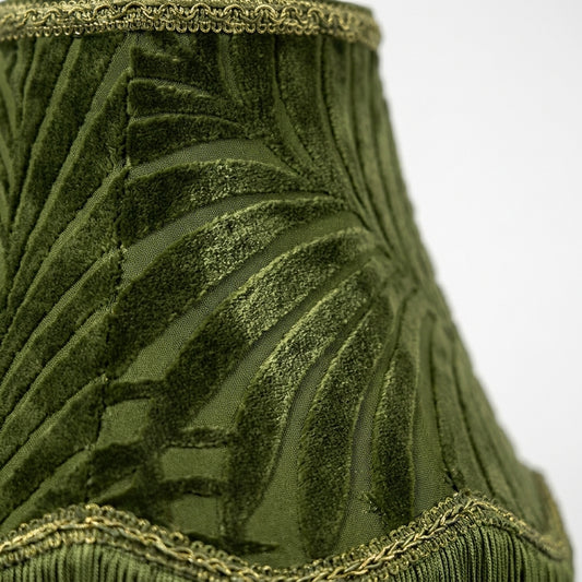 Abat-jour pour lampe de table en tissu vert LUNA