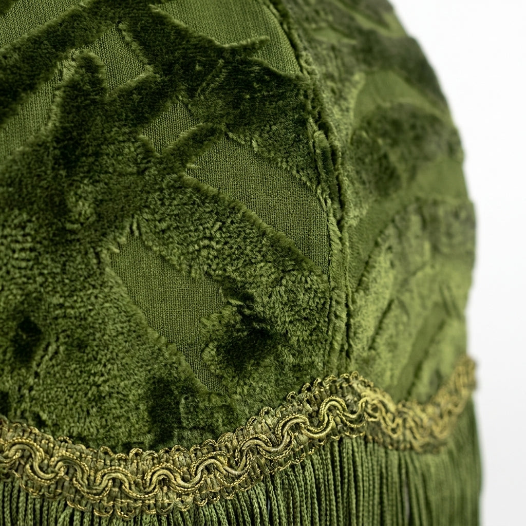 Abat-jour pour lampe de table en tissu vert SIANA