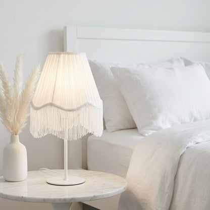 Abat-jour pour lampe de table en tissu blanc plissé ZARA