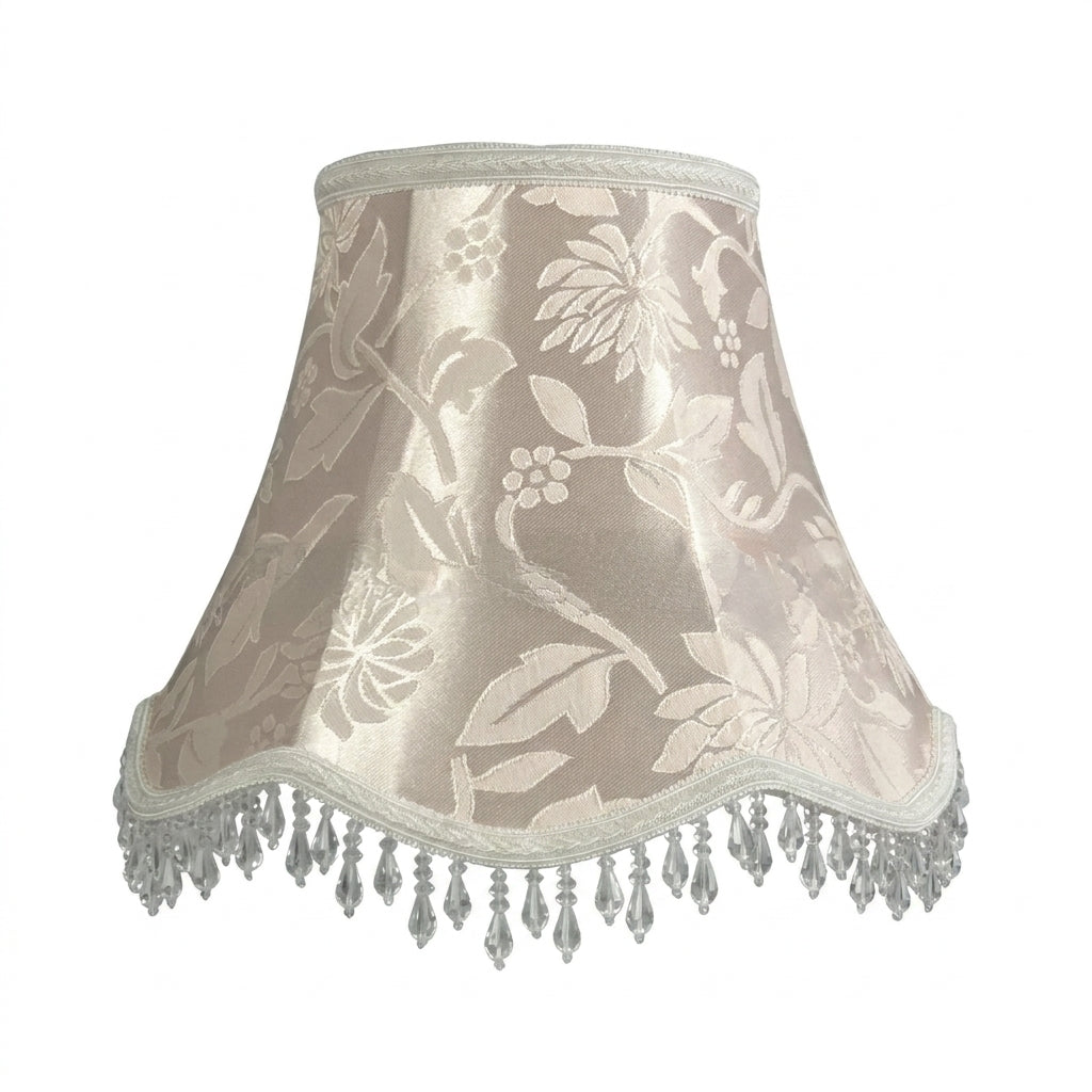 Abat-jour pour lampe de table en tissu satiné rose OLIA