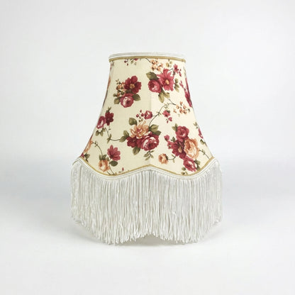 Abat-jour pour lampe de table en tissu motif rose rouge TARA