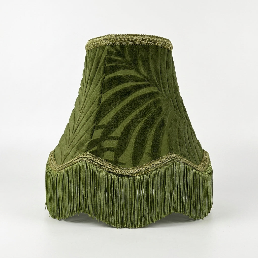 Abat-jour pour lampe de table en tissu vert LUNA