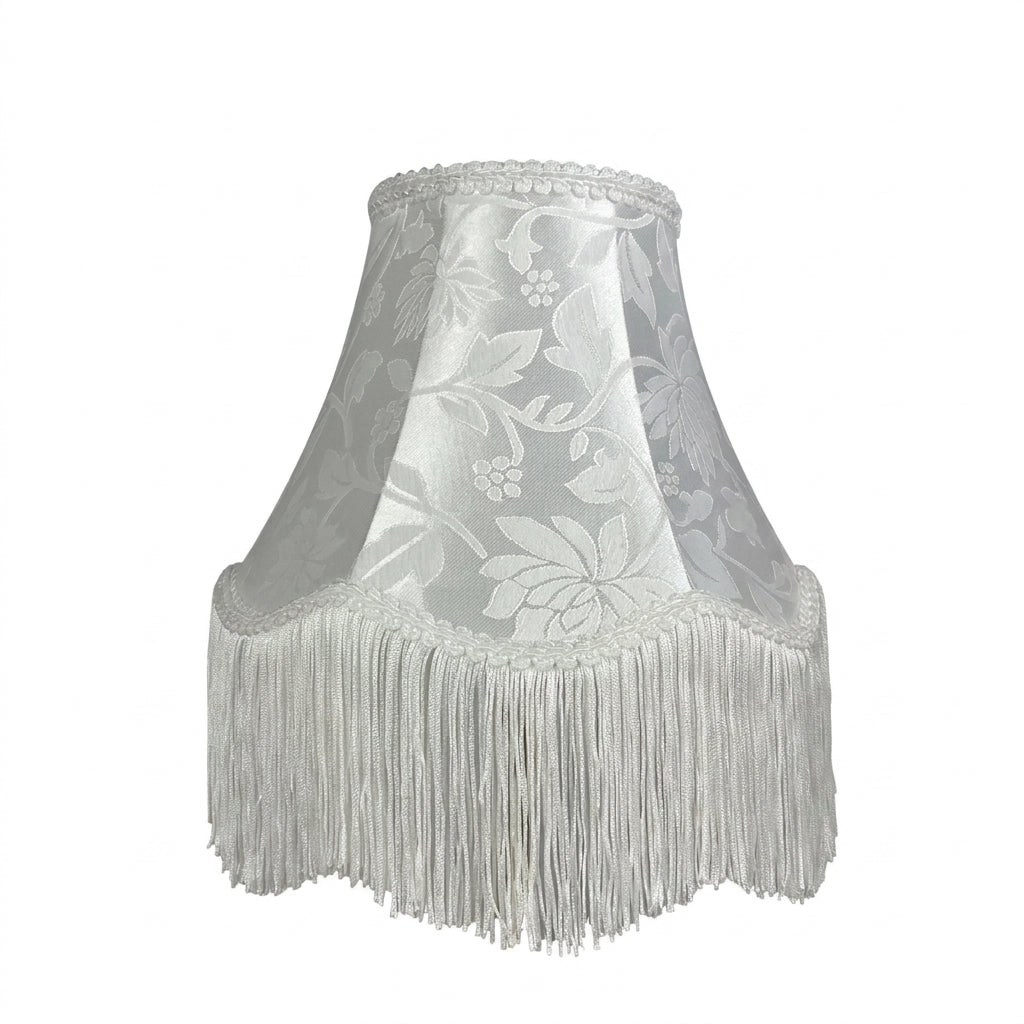 Abat-jour pour lampe de table en tissu blanc brodé NIRA