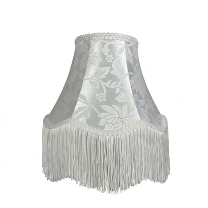 Abat-jour pour lampe de table en tissu blanc brodé NIRA