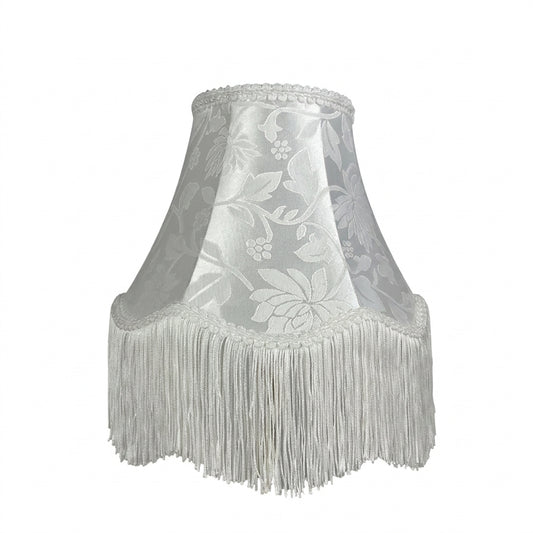 Abat-jour pour lampe de table en tissu blanc brodé NIRA