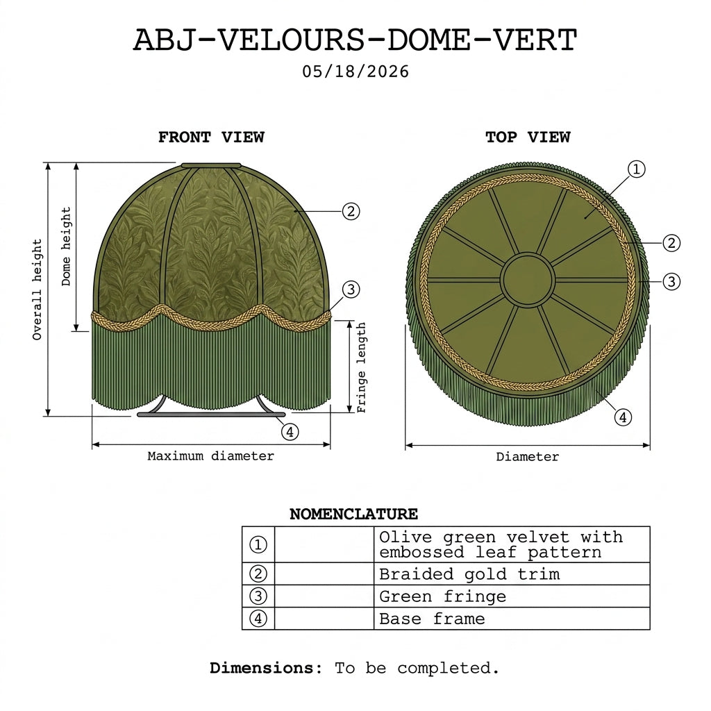 Abat-jour pour lampe de table en tissu vert SIANA
