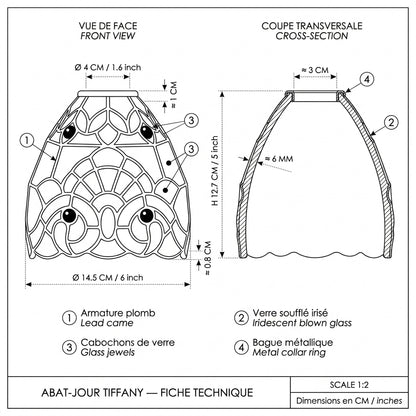 Abat-jour en verre soufflé jaune VIDA