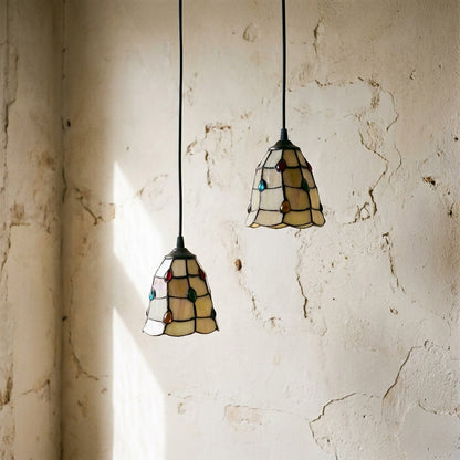 Abat-jour en verre soufflé beige ASHA