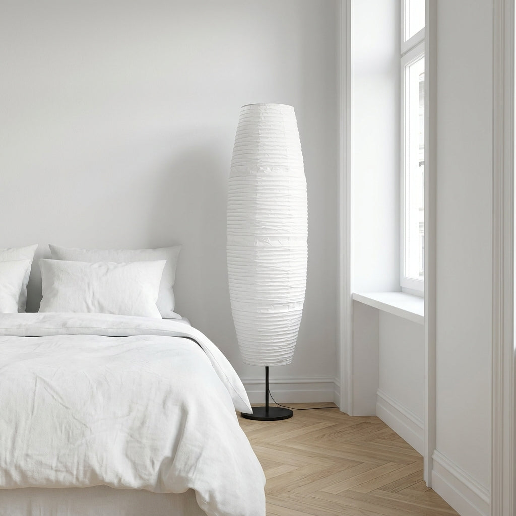 Abat-jour pour lampadaire en papier blanc KIRA