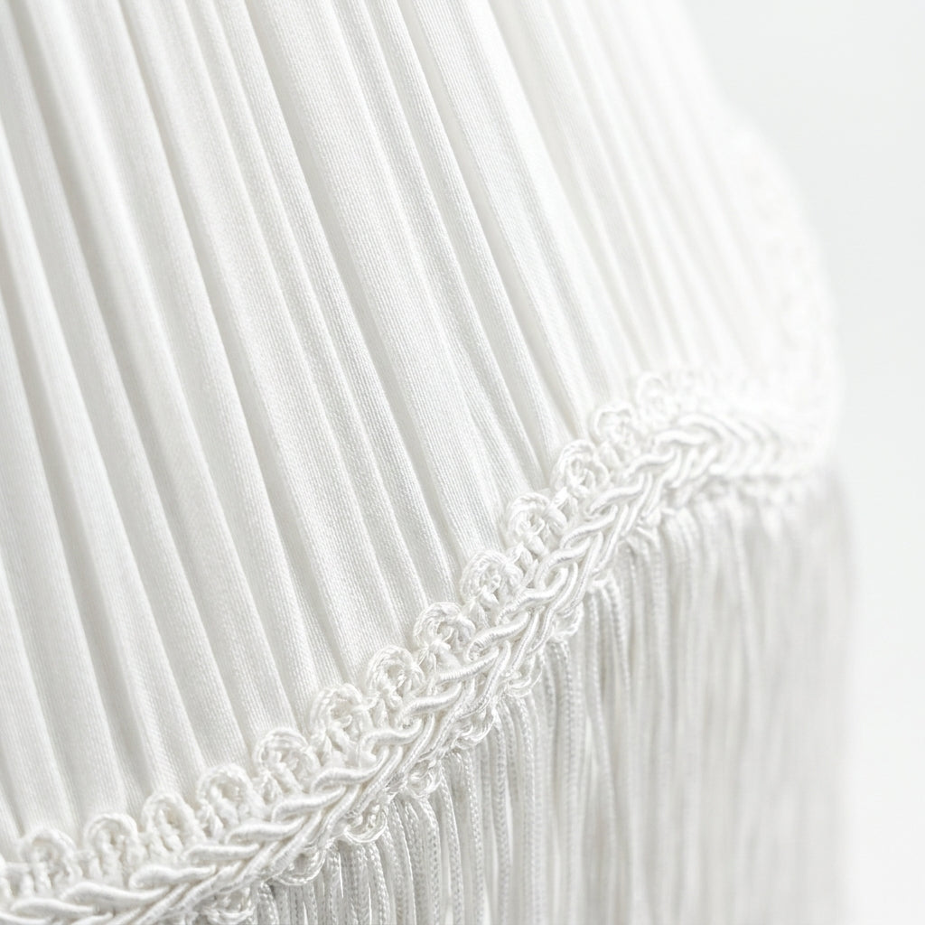 Abat-jour pour lampe de table en tissu blanc plissé ZARA