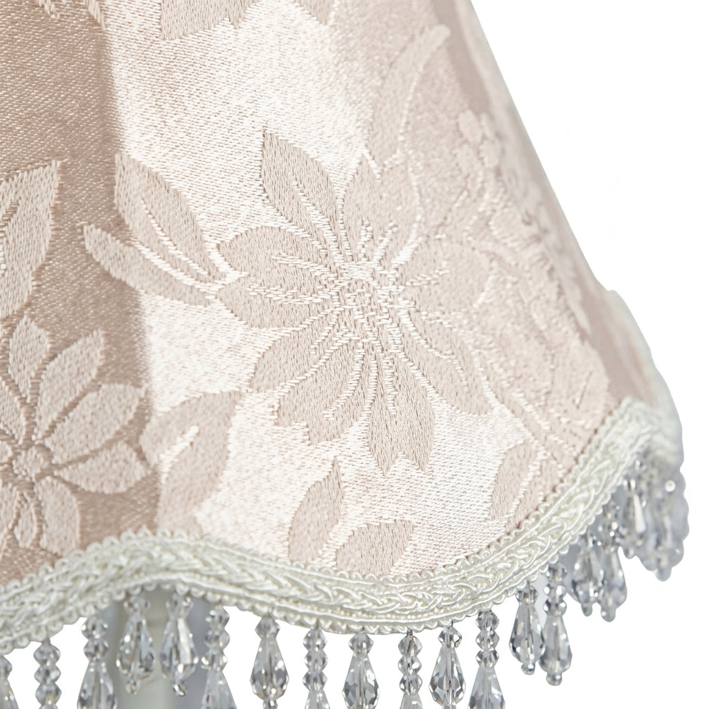 Abat-jour pour lampe de table en tissu satiné rose OLIA