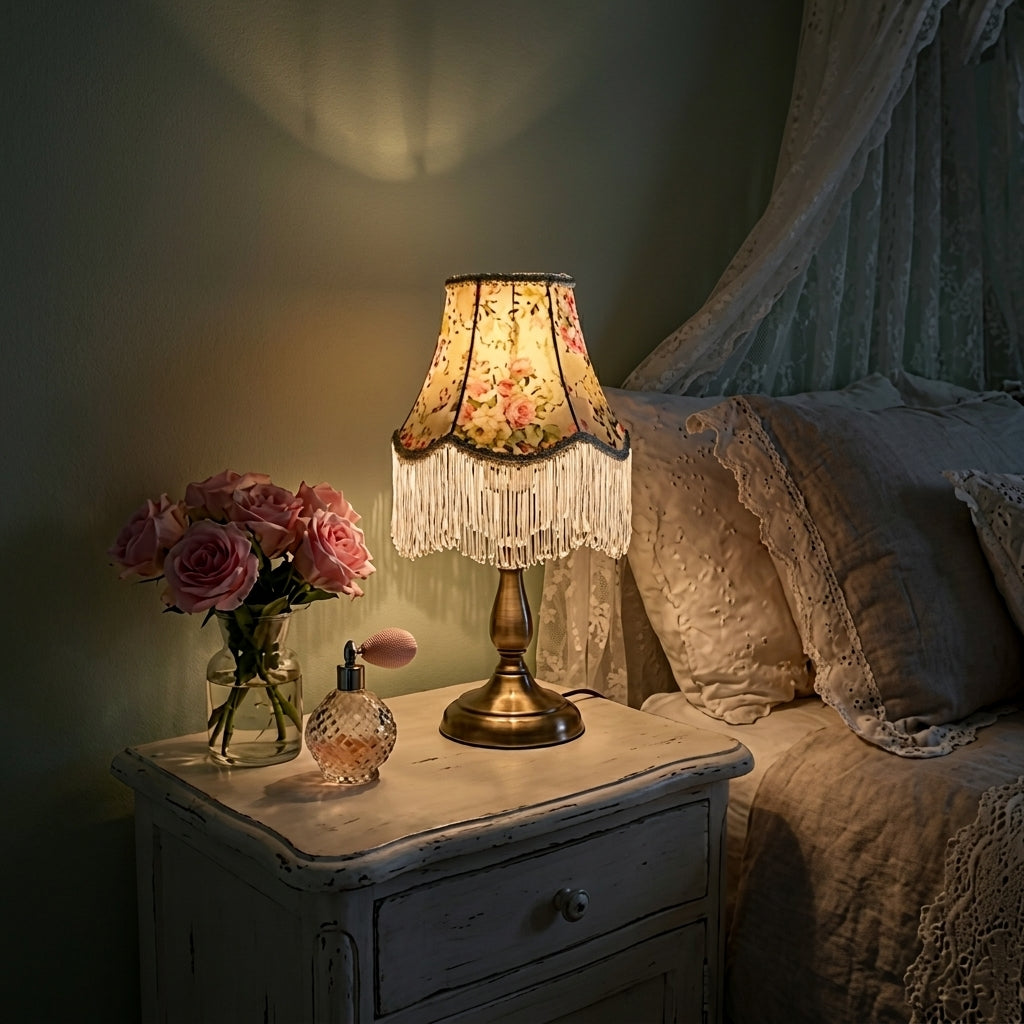 Abat-jour pour lampe de table en tissu vert MIRA